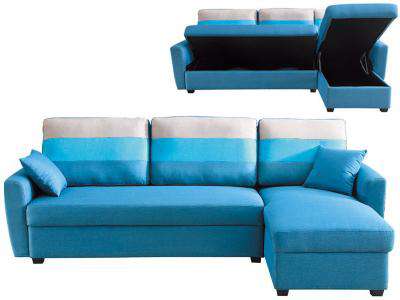 藍色L型布沙發組-台北傢俱桃園傢俱新竹傢俱