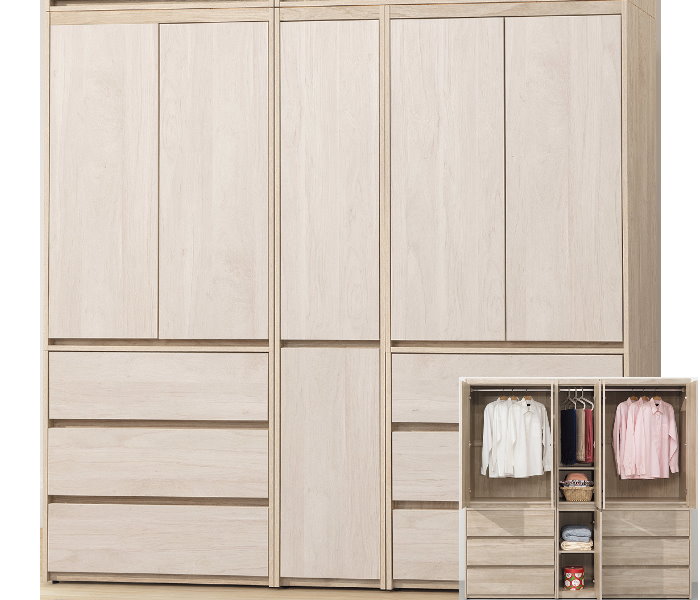 瑪德琳6.7×7尺衣櫃(不含被櫥)-台北傢俱桃園傢俱新竹傢俱