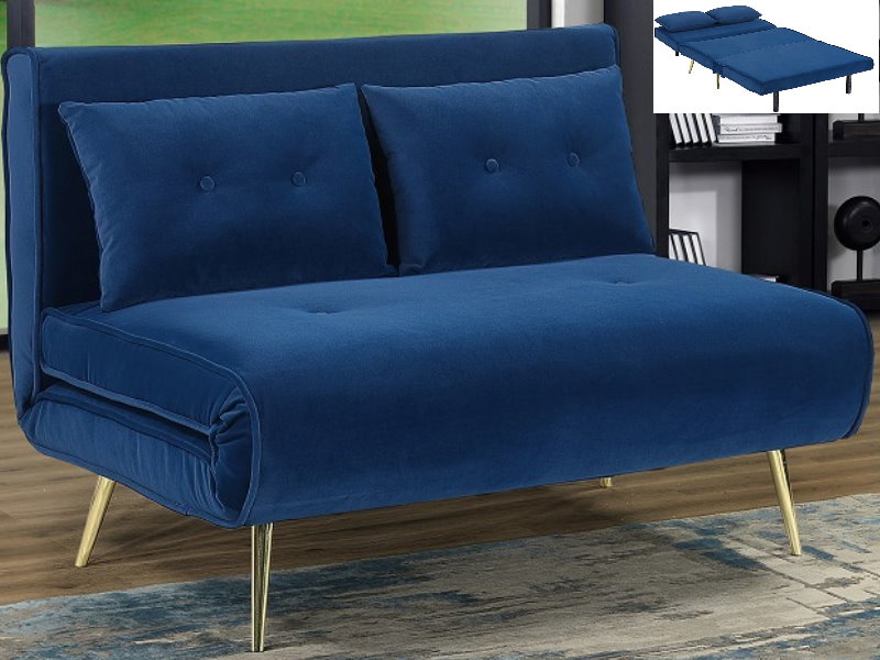 歐塔尼雙人折合沙發床(寶石藍)-台北傢俱桃園傢俱新竹傢俱